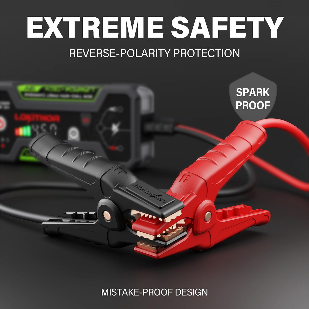 LOKITHOR LED flashlight on showing SOS and strobe modes for emergency lighting