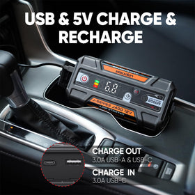 LOKITHOR J400 connected to a car battery demonstrating powerful starting capability