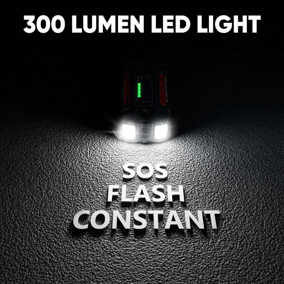 LOKITHOR J401 LED light modes showing flashlight, strobe and SOS for safety