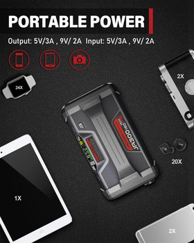 LOKITHOR JA300 next to smartphone showing portable scale and charging convenience