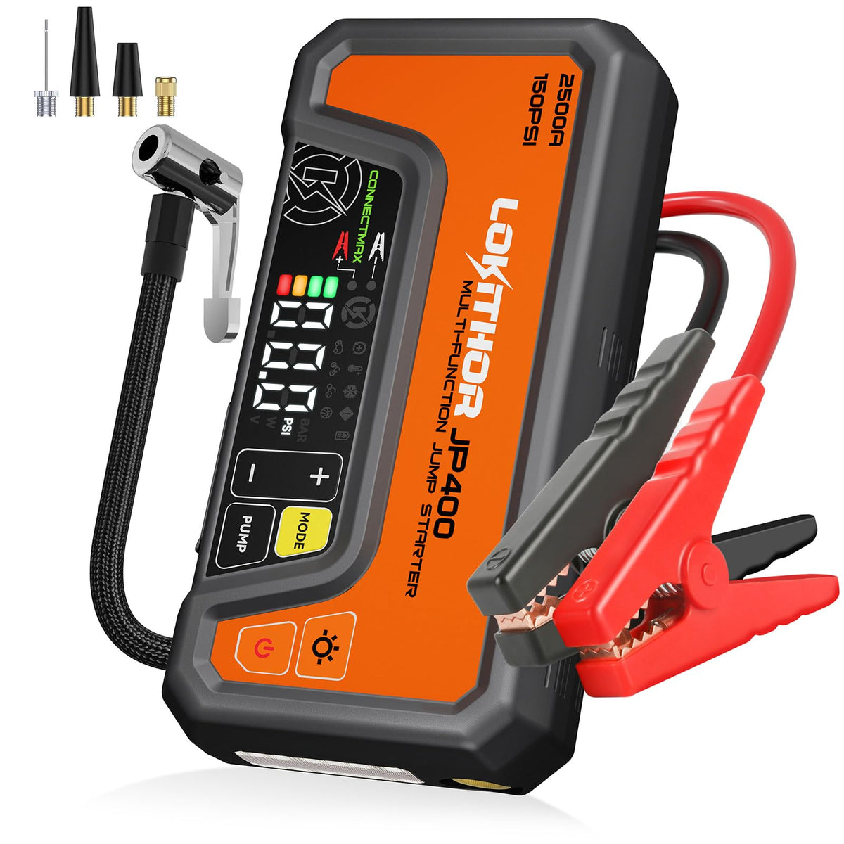 LOKITHOR JP400 front view showing compact design and multiple functions
