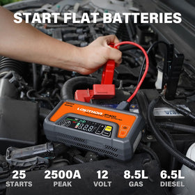 LOKITHOR JP400 smart LED display showing voltage and pressure for quick checks