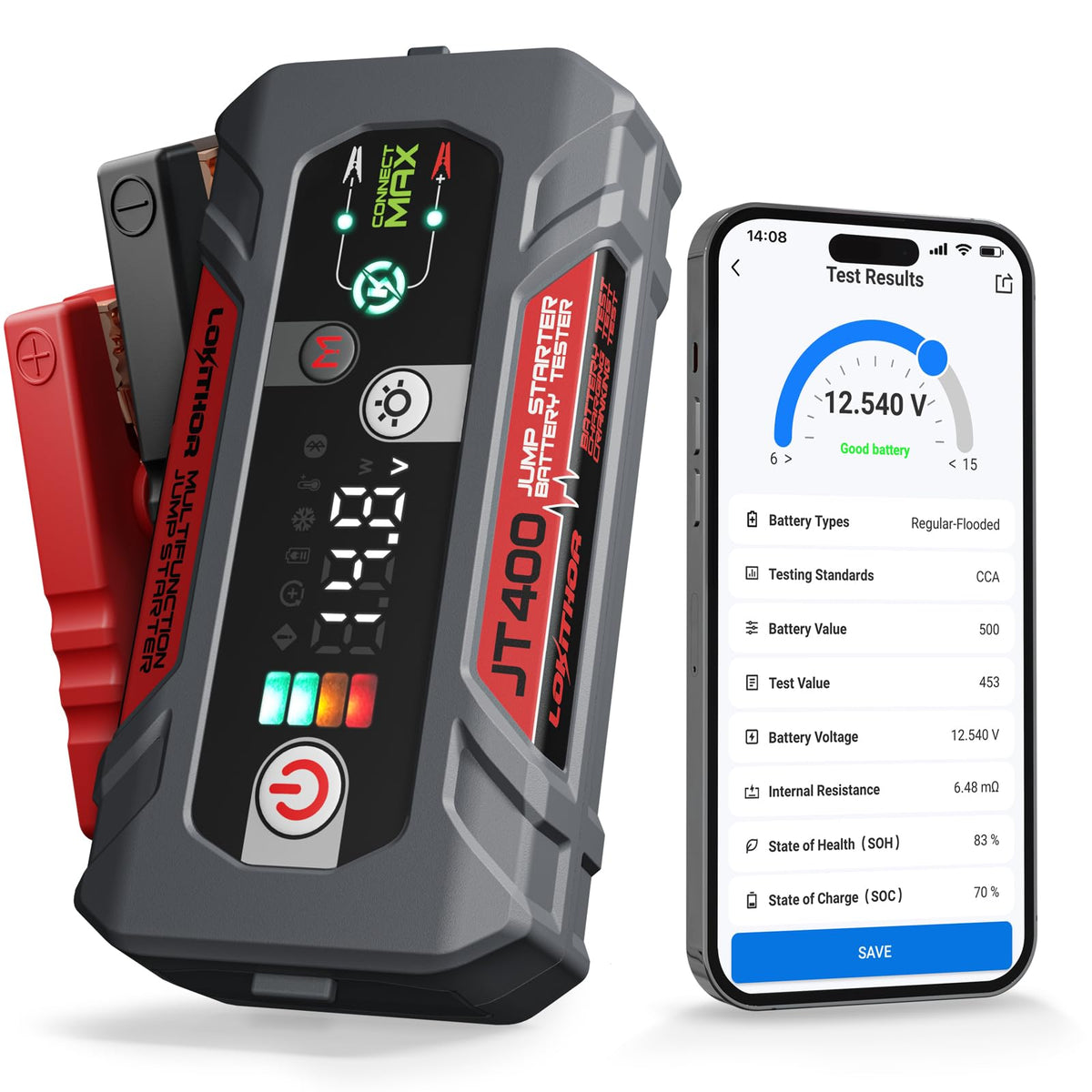 LOKITHOR JT400 front view showing compact design and easy grip for confident handling