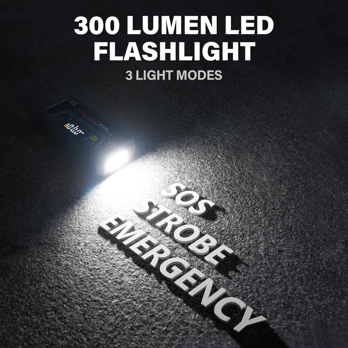 LOKITHOR USB ports and LED light showing charging and illumination benefit