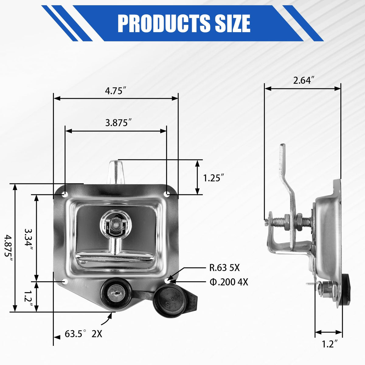 Loksun side profile showing latch depth for easy replacement benefit