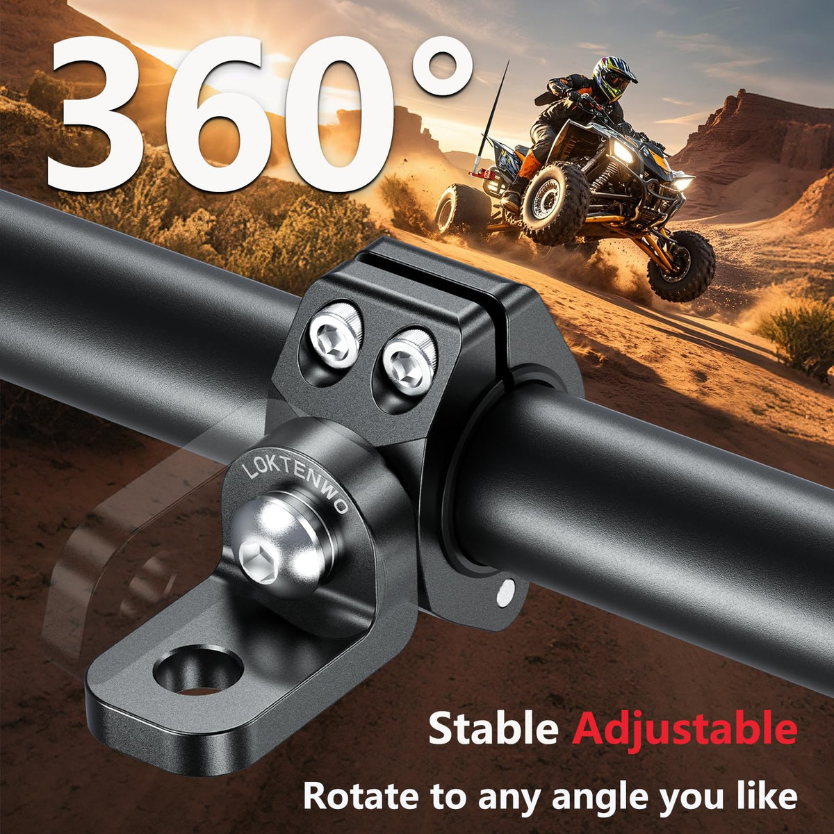 LOKTENWO double-bolt lock detail ensuring stronger clamp security