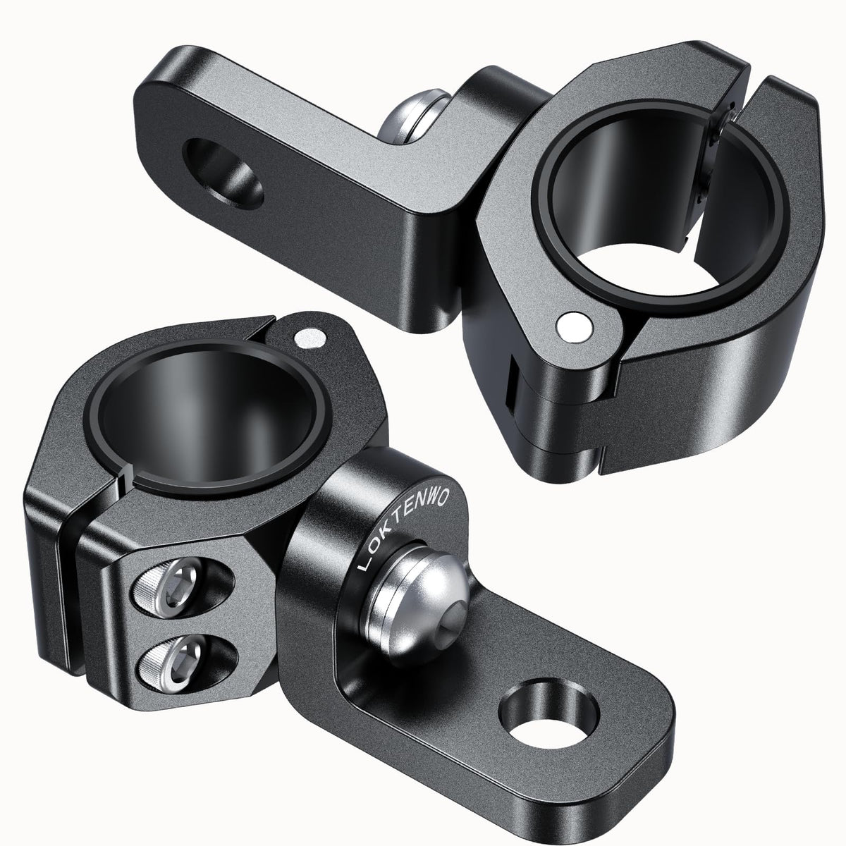 LOKTENWO clamp mounts front view showing sturdy design and secure hold