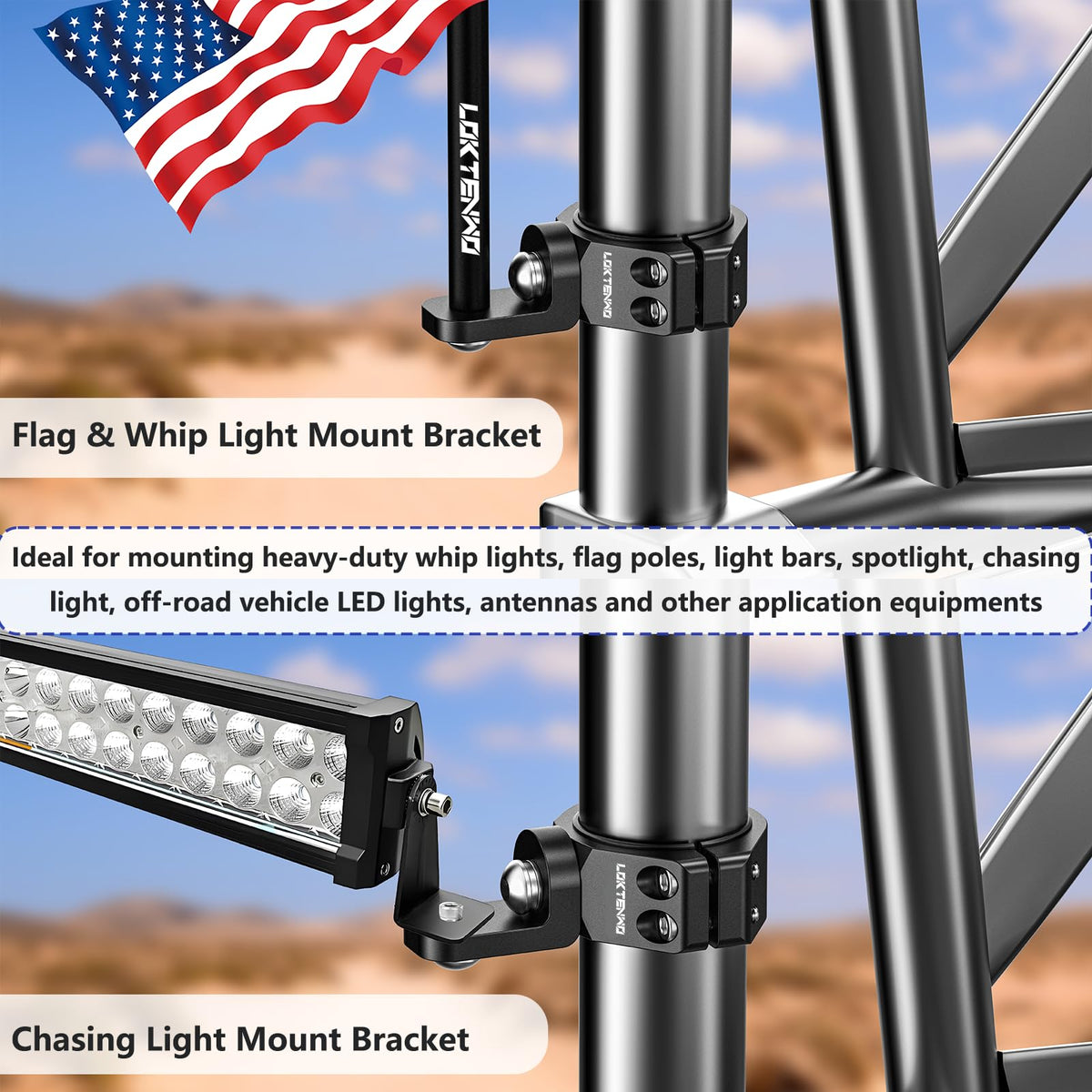 LOKTENWO lifestyle offroad night use with lights aimed and secured