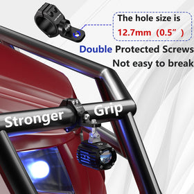 LOKTENWO on UTV roll cage demonstrating stable mounting under movement