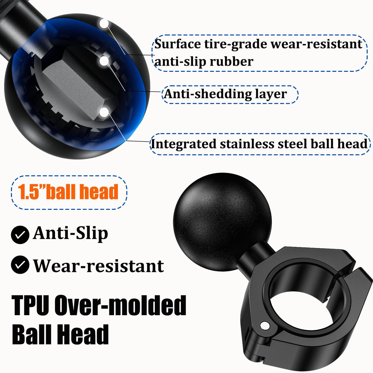 LOKTENWO rubber inserts detail demonstrating multi-diameter fit and padded protection
