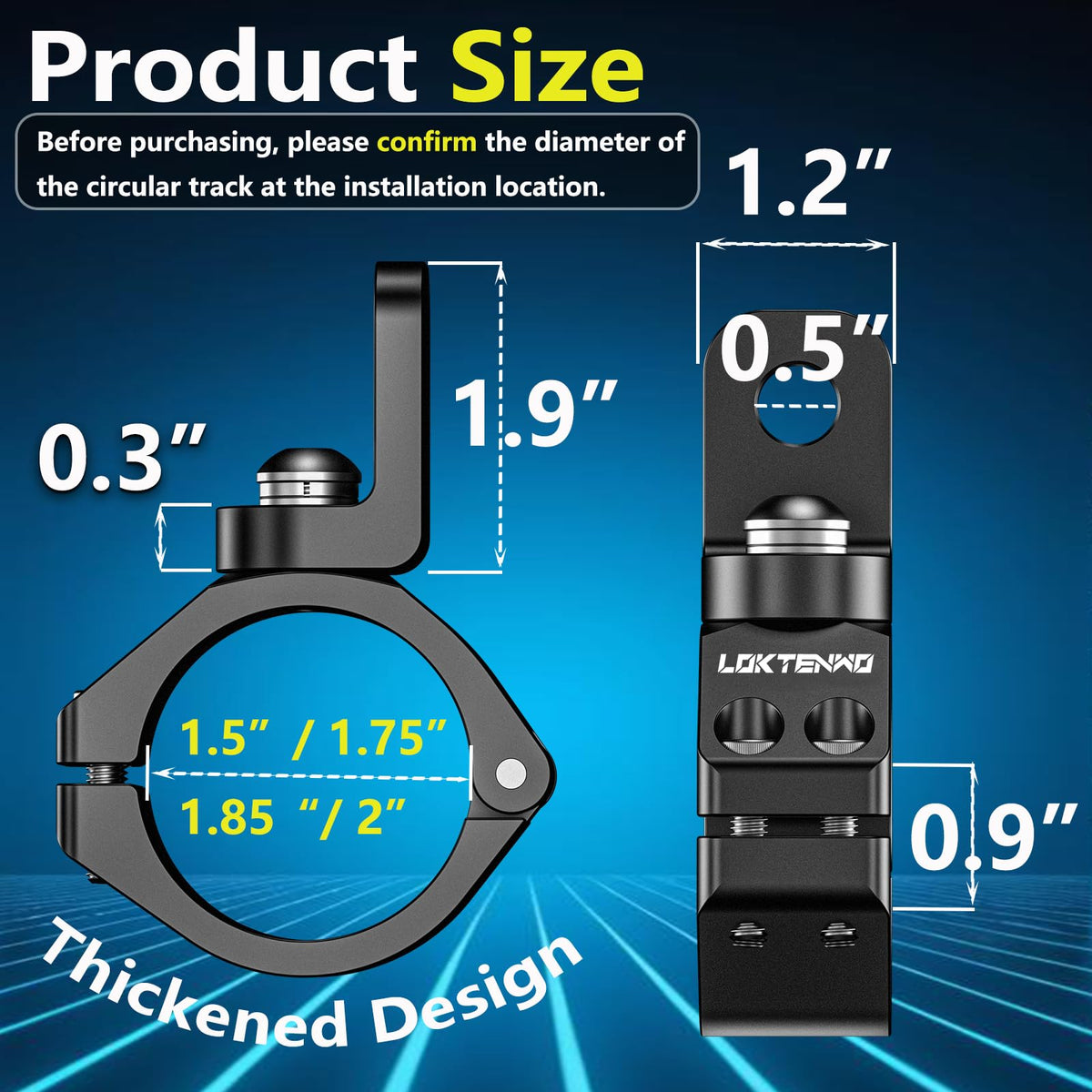 LOKTENWO rubber inserts laid out to show fit options and anti-slip grip