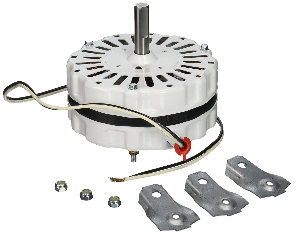 Lomanco motor front view showing mounting kit and easy replacement benefit