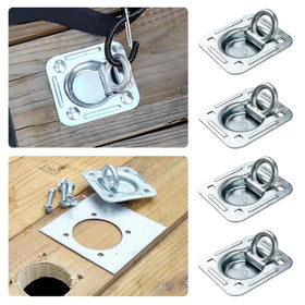 Lonffery D-ring securing motorcycle showing heavy-duty hold and transport stability benefit