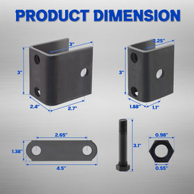 Lonffery shackle strap and bolt set displayed for secure connection and easy installation