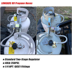 LONGADS solid brass fittings close-up demonstrating secure, leak-resistant propane connections