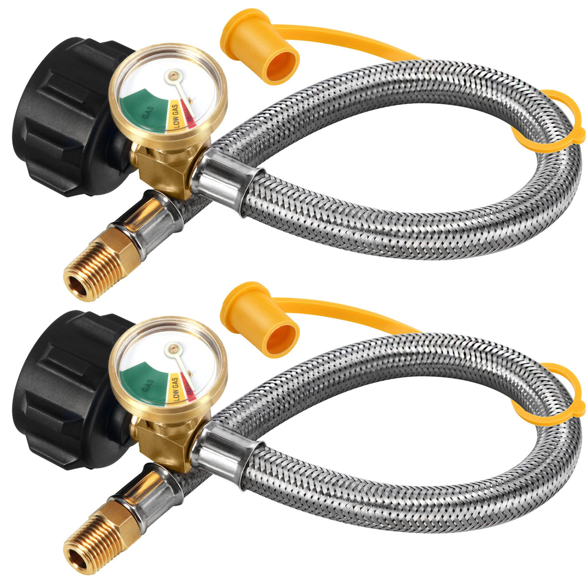 LONGADS front view showing both 18 inch hoses and packaging for quick identification and convenience