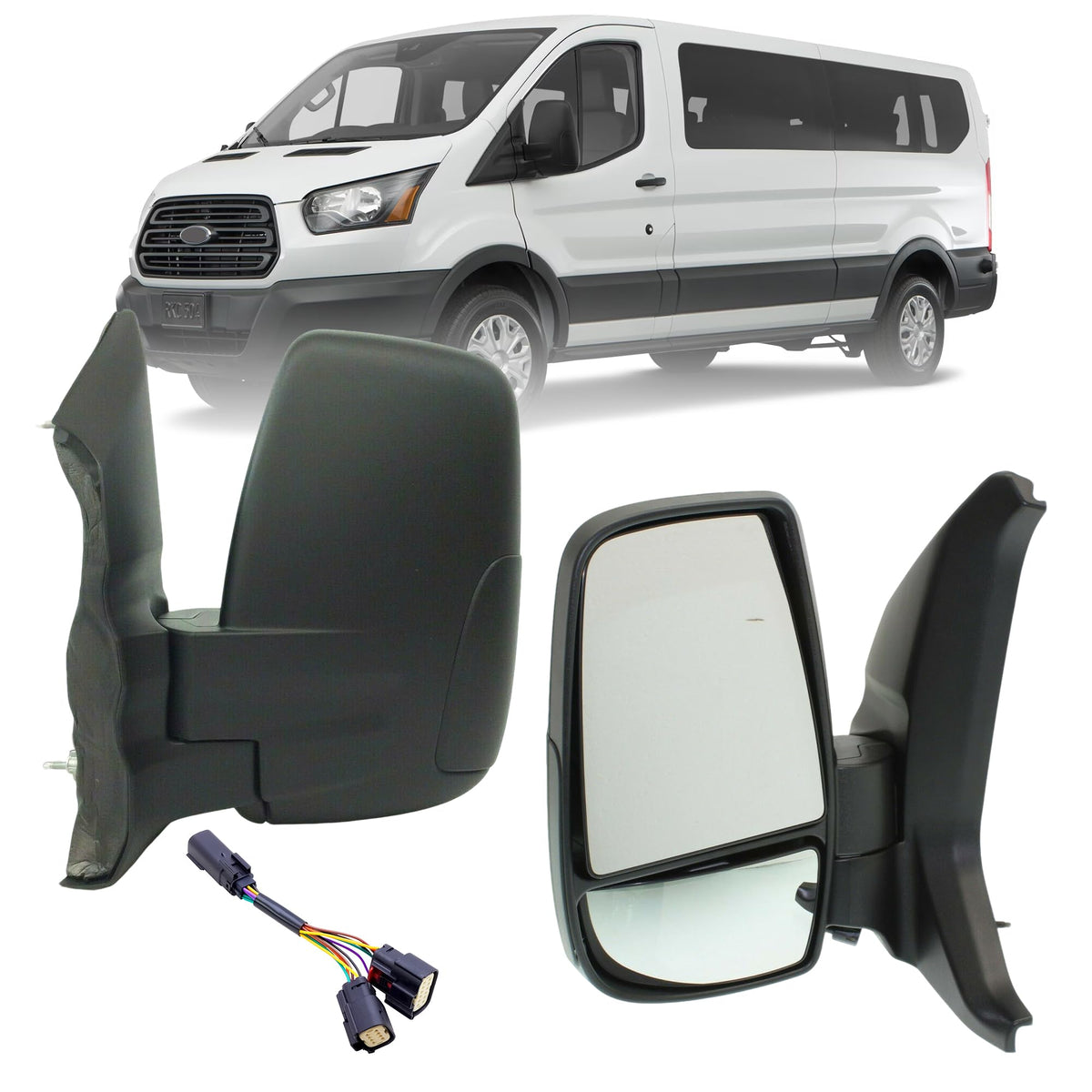 LONGLING left-side front view showing complete mirror housing and glass, restores visibility