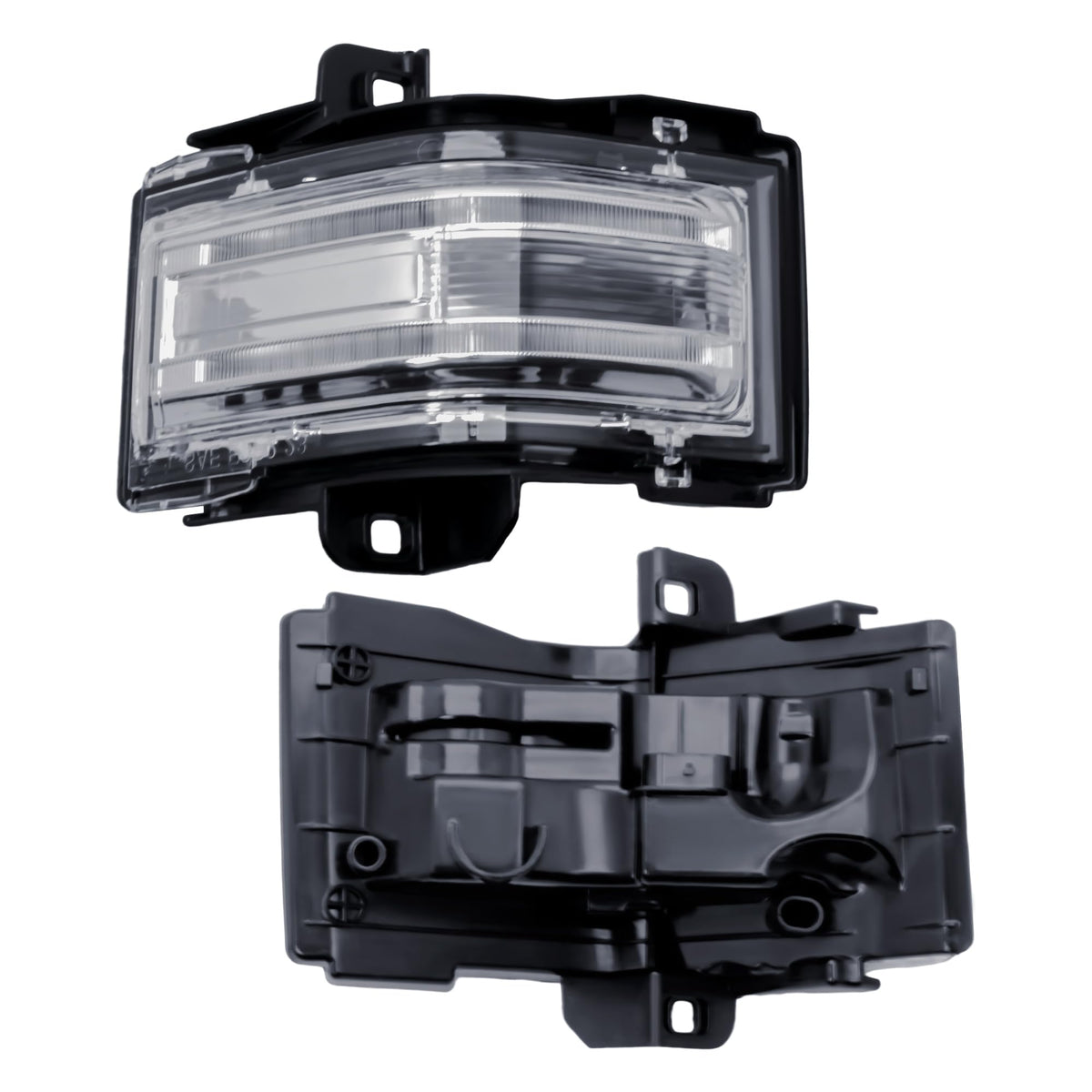 LONGLING front view of left tow mirror lamp showing precise fit and restore