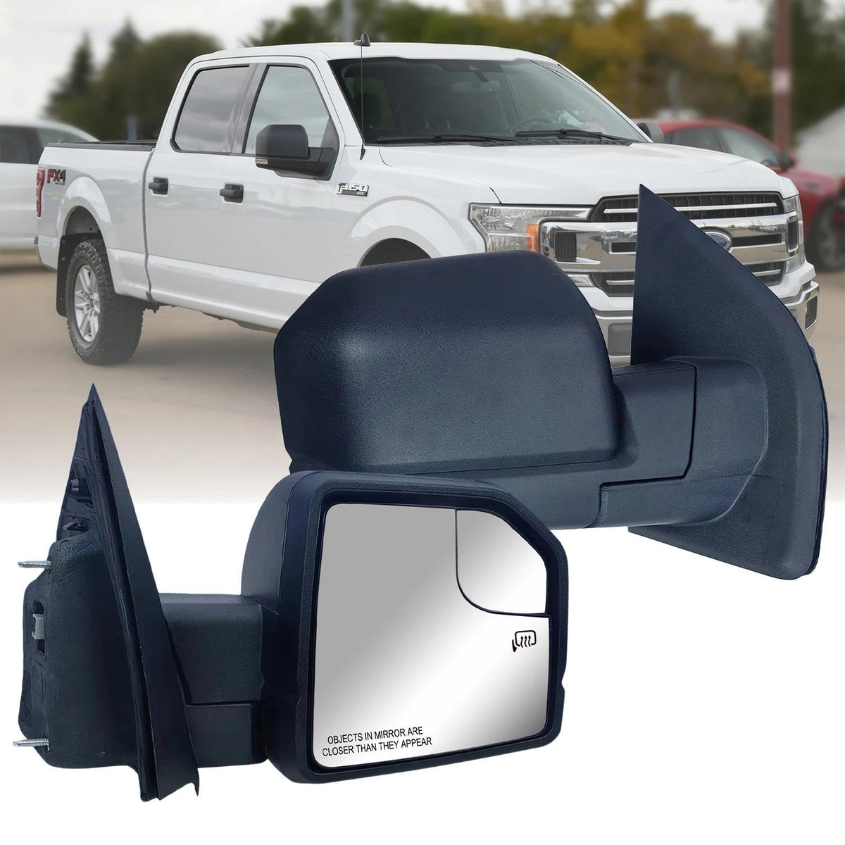 LONGLING right side mirror front view showing fit and finish, ensures precise replacement