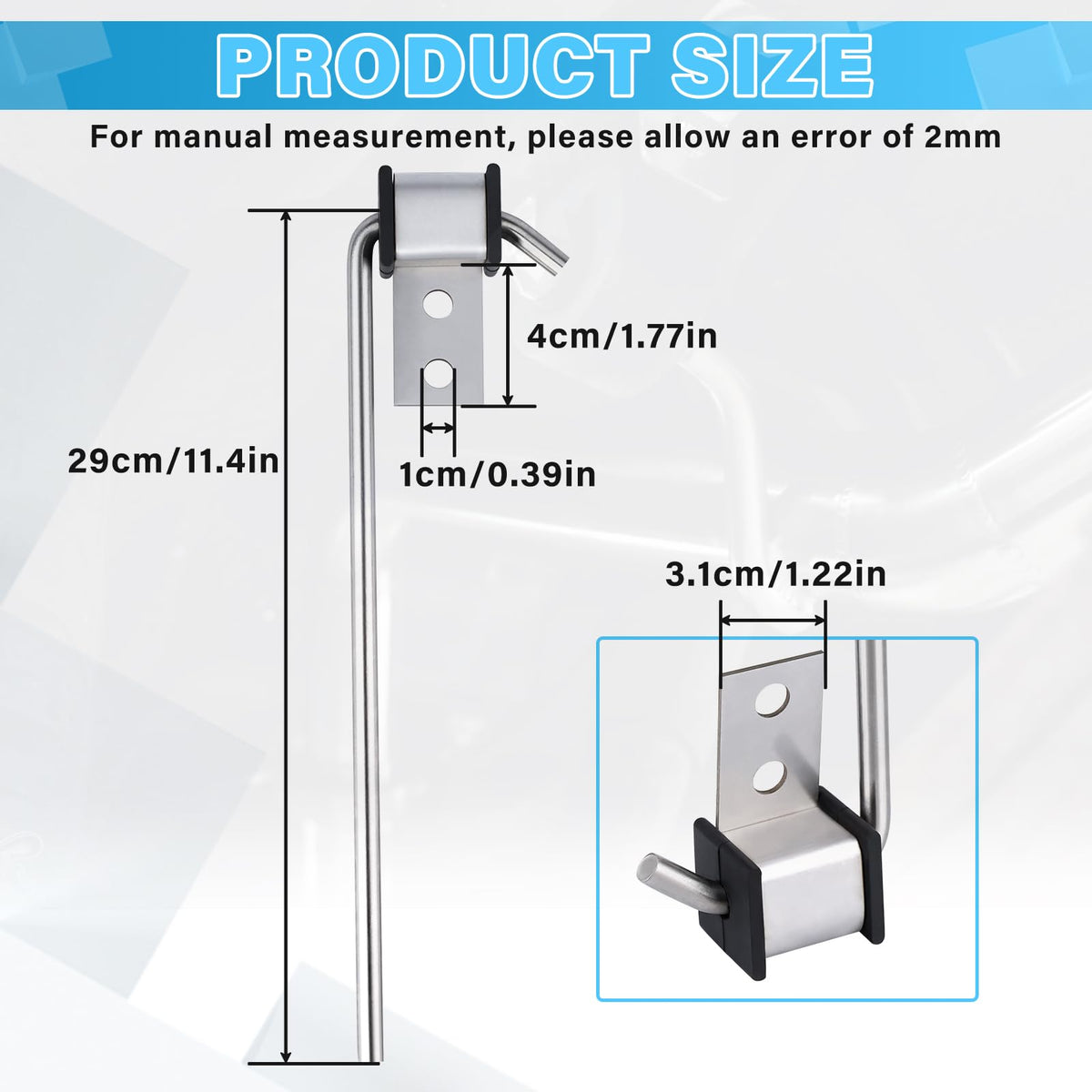 Lonsda full 11-inch 3/8" rod showing length and sturdy construction benefit