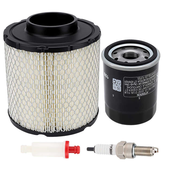Lonsda kit front packaging showing all included filters and spark plug for quick identification