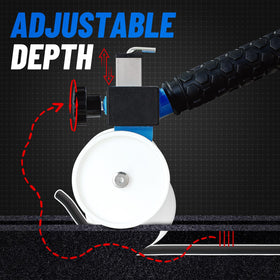 LookFox close-up of adjustable center wheel demonstrating depth control for consistent seating