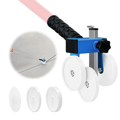 LookFox front view of insertion tool showing frame and wheel setup, improving installation speed