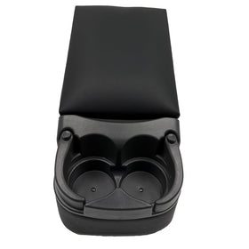 LOOYE close-up of cupholders demonstrating secure drink placement to reduce spills
