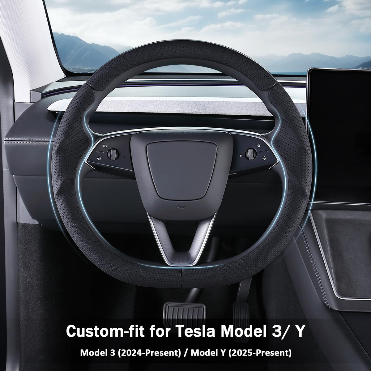 Lophnix installed cover in Tesla cabin improving interior aesthetics and feel
