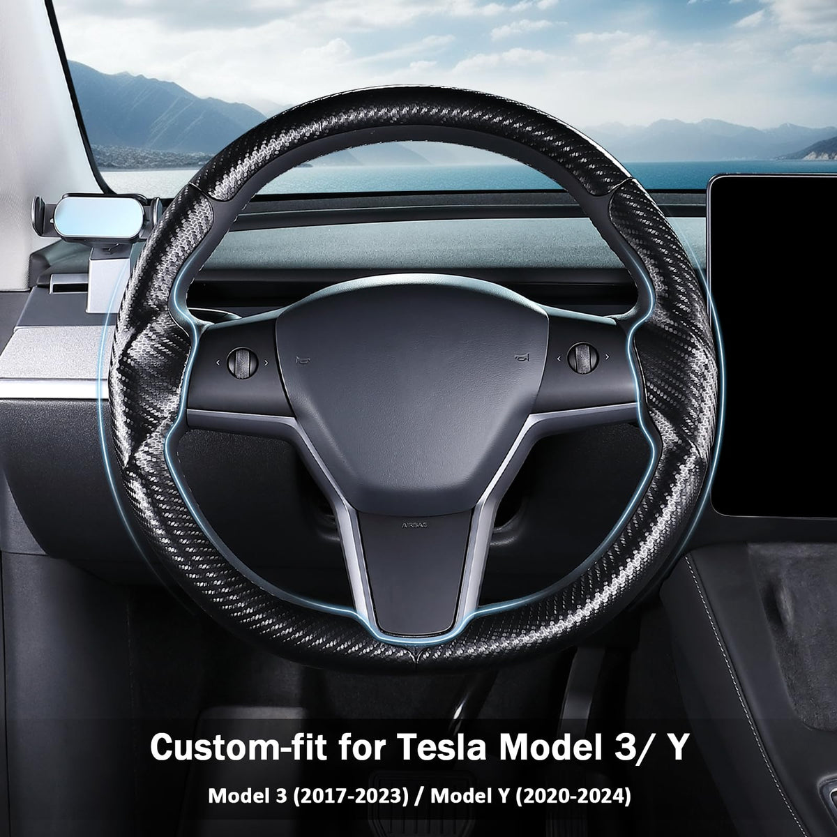 Lophnix installed on Tesla wheel showing precise fit benefit