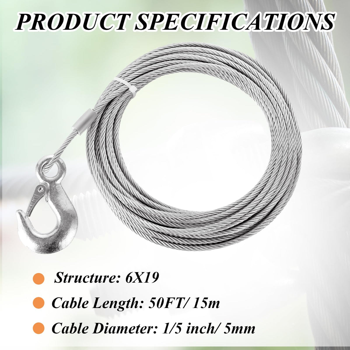 LOPYXBR close-up of 6x19 strand structure highlighting durability benefit