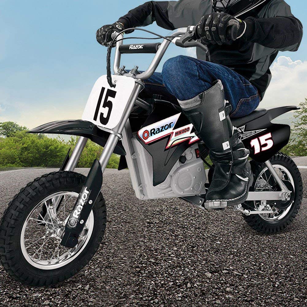 LotFancy on a dirt scooter in action showing grip improvement on loose terrain