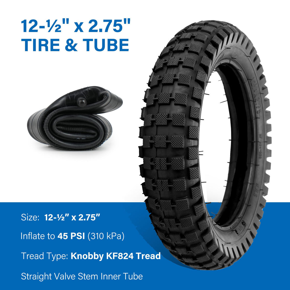 LotFancy close-up of knobby tread showing improved traction and chunk resistance