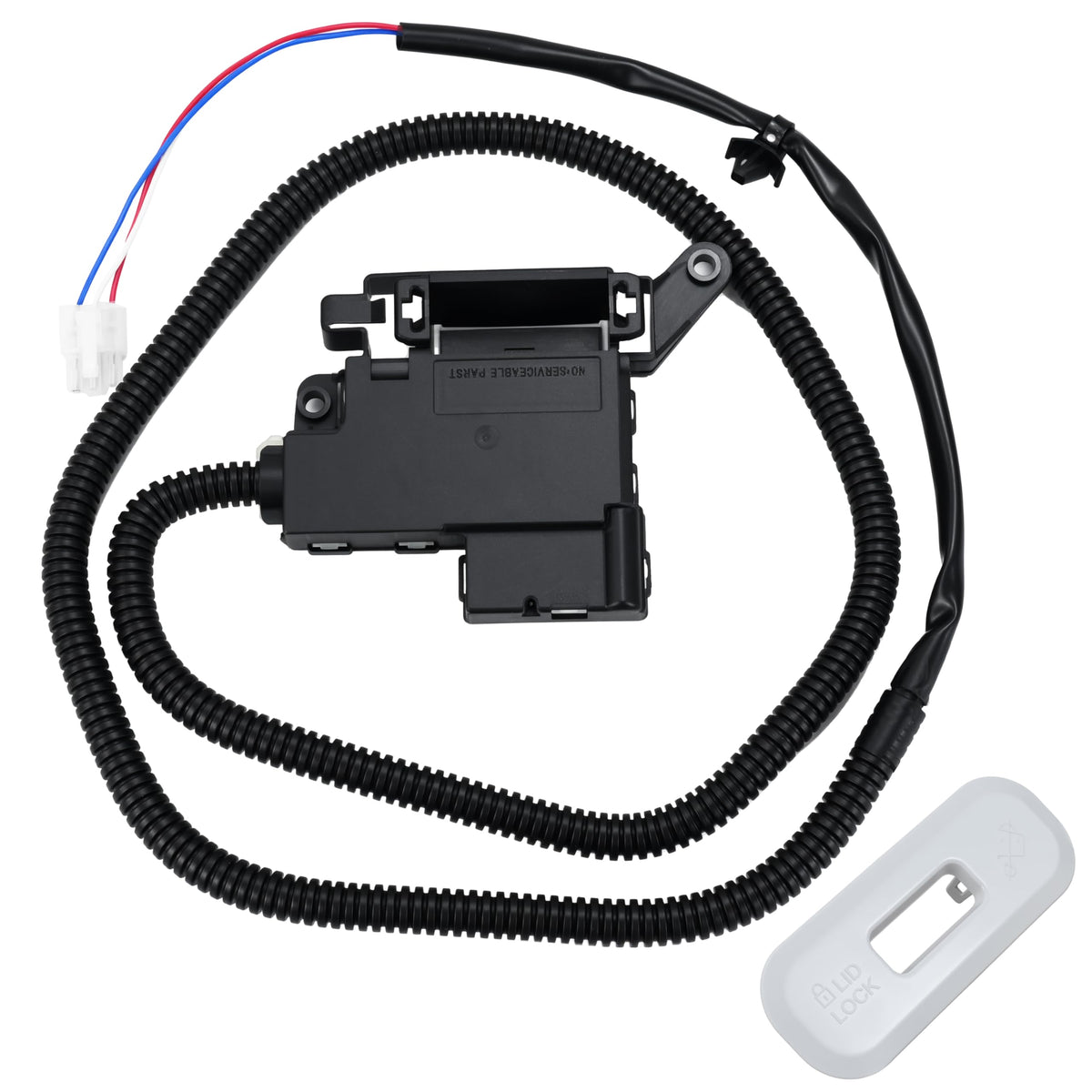 LOTMOVE front view of lid lock assembly showing clean OEM fit and reliable function