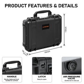 LOTOCASE on garage shelf with jump starter for tidy storage and quick access