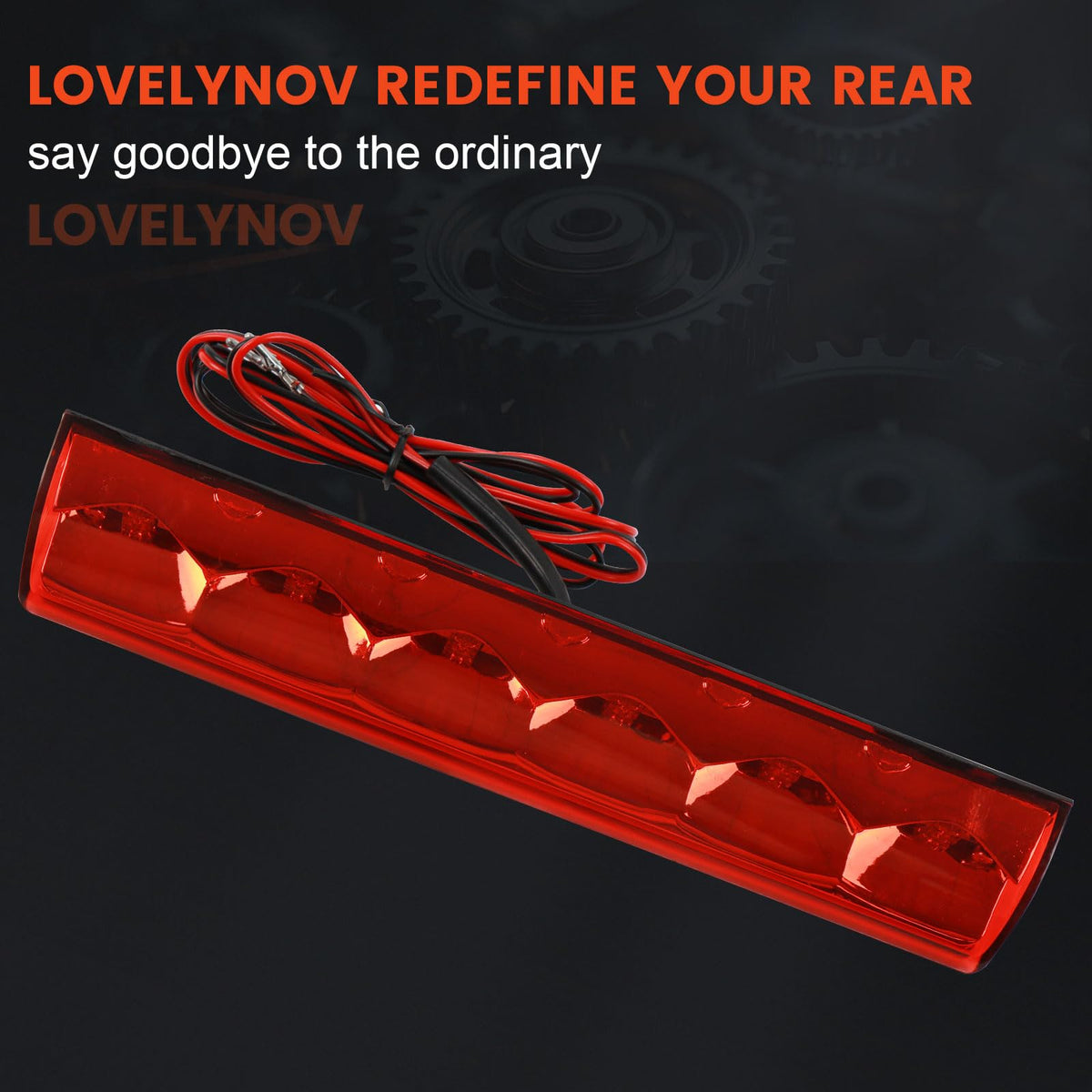 LOVELYNOV on a truck at night showing enhanced brake-light visibility