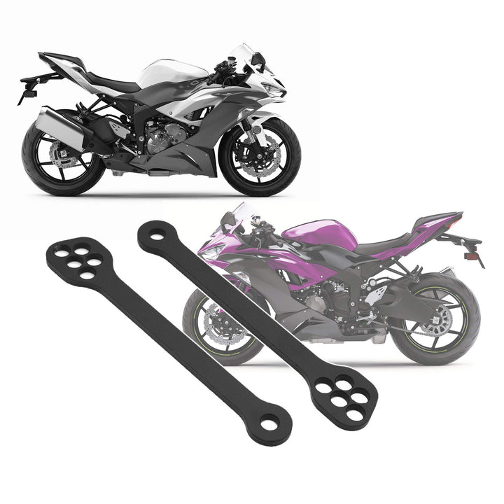 Kawasaki lowering links front packaging showing kit and benefits