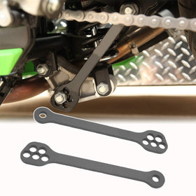 Kawasaki lowering links on bike with rider stopped for easier footing