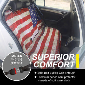 LoyaGour close-up of towel texture and flag print offering durable soft surface