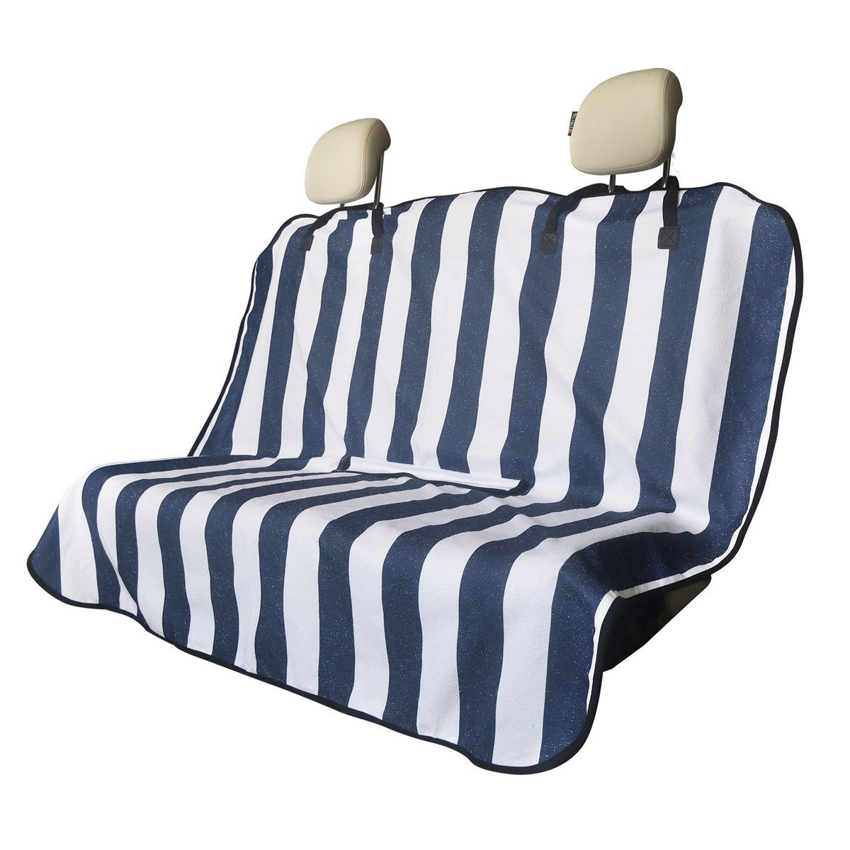 LoyaGour front view full blue stripe cover protecting bench seat