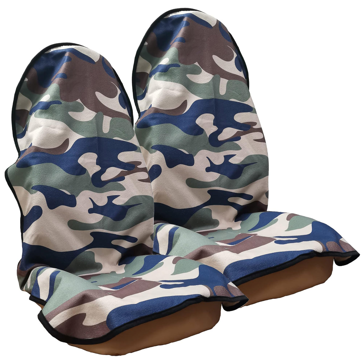 LoyaGour front seat cover full view showing camouflage protection benefit