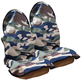 LoyaGour front seat cover full view showing camouflage protection benefit