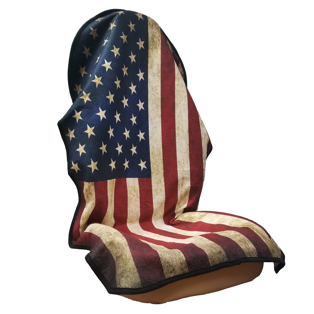 LoyaGour front view showing American Flag pattern protecting seat