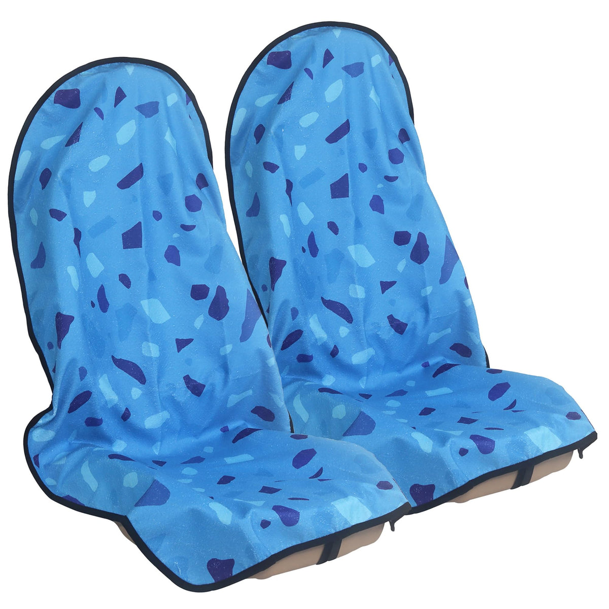 LoyaGour front view showing blue marbling cover protecting seat