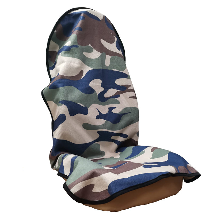 LoyaGour front view camouflage seat cover protecting seat from sweat
