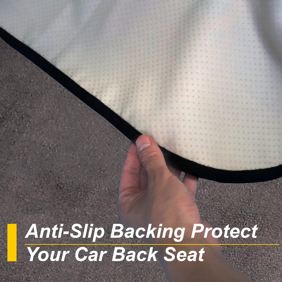 LoyaGour installed in SUV full bench cover protecting seats from dirt