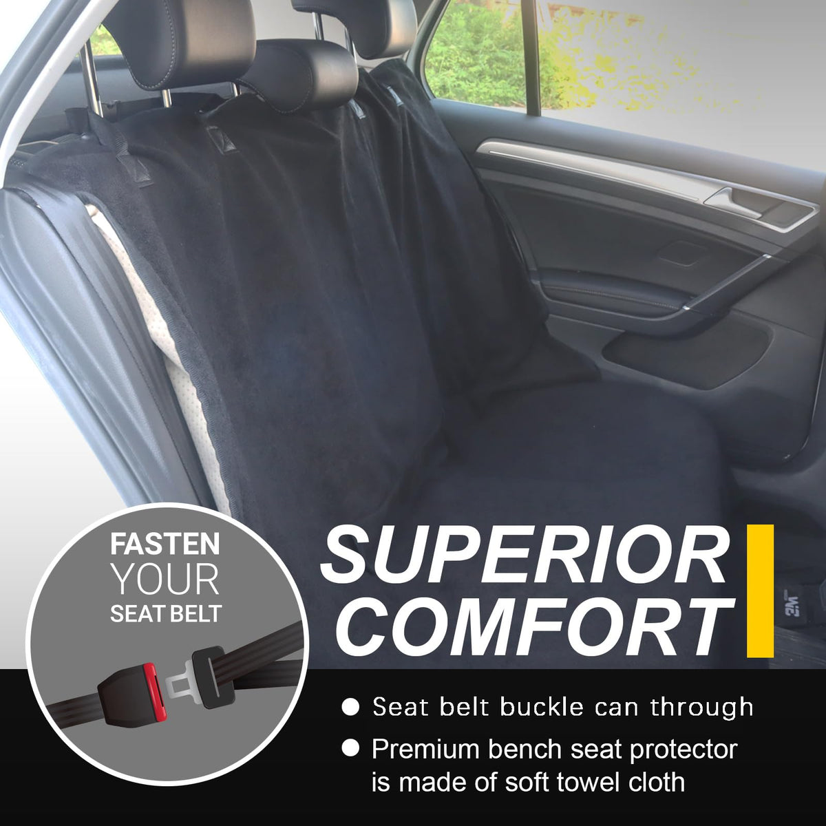 LoyaGour installed in SUV showing full rear-seat protection benefit