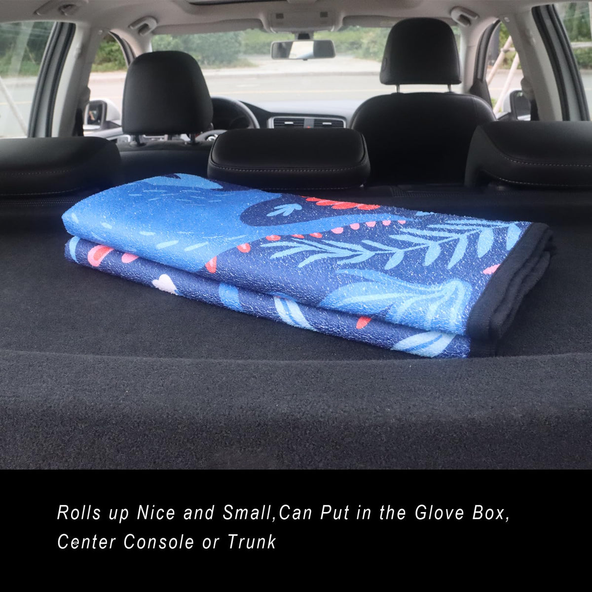 LoyaGour rolled seat towel stored compactly in glovebox for convenience