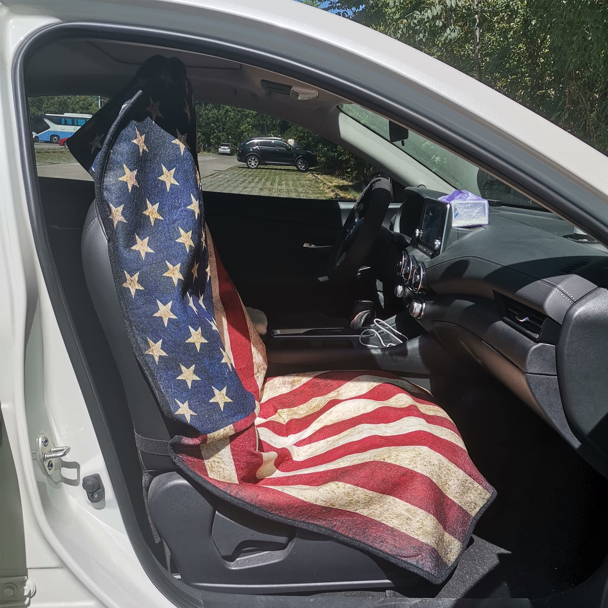 LoyaGour rolled-up storage tucked in glovebox for easy portability