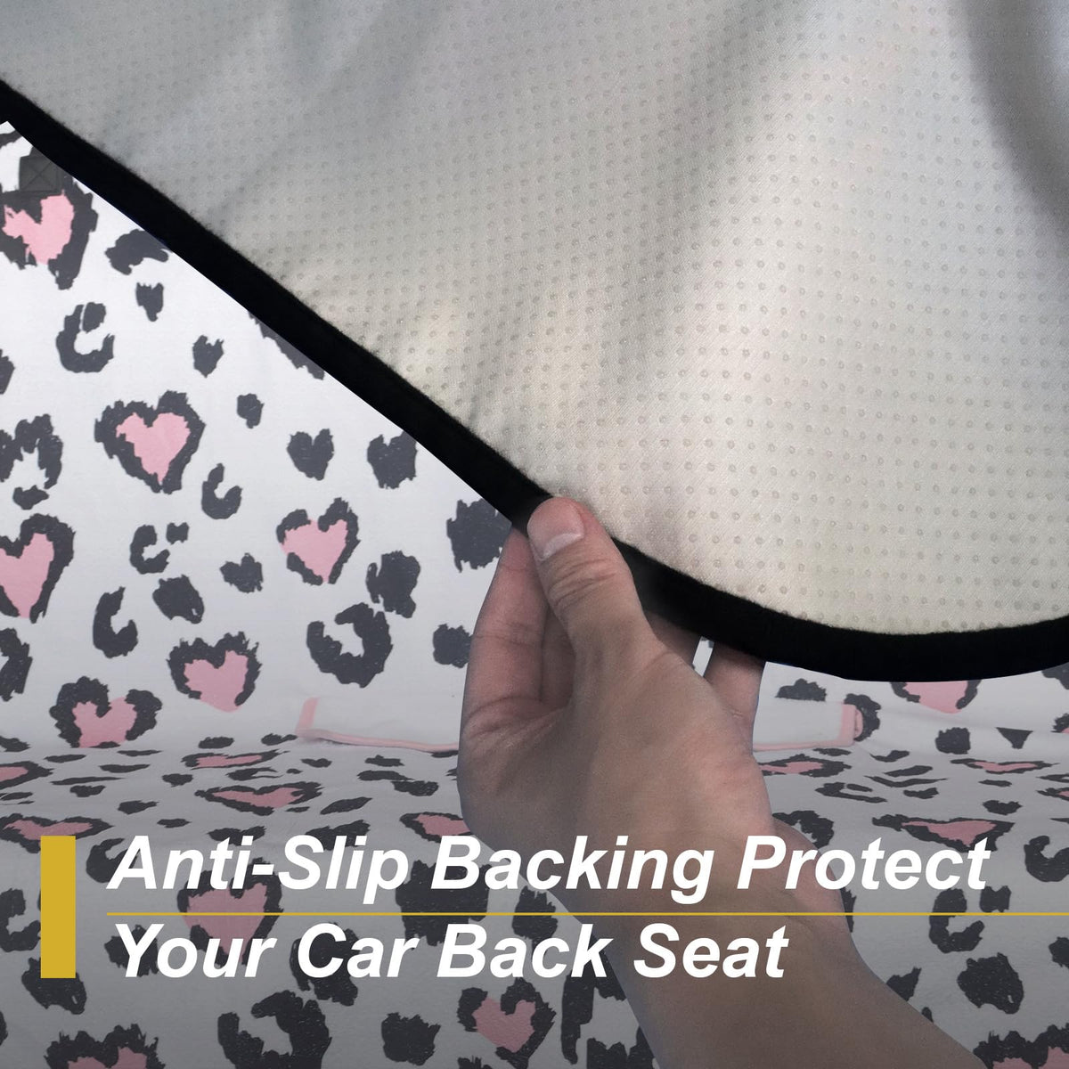 LoyaGour seat cover installed on front seat protecting upholstery